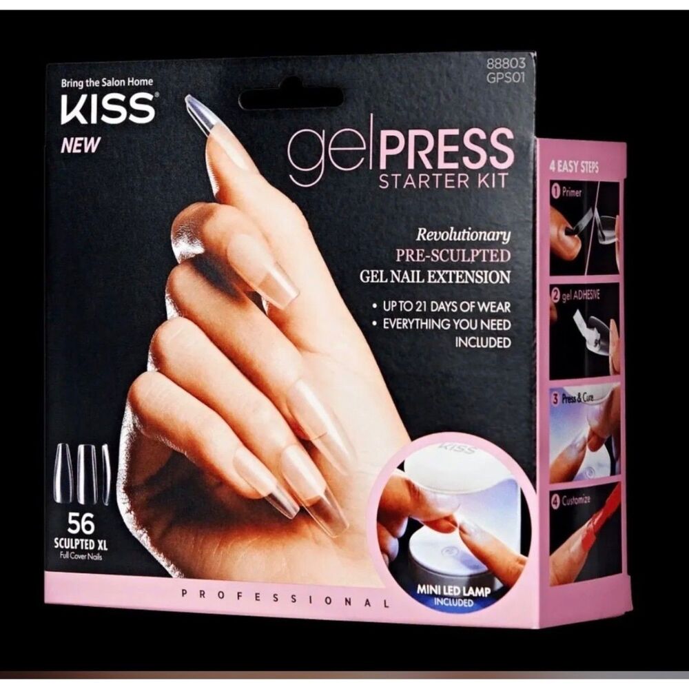 Kiss GelPress Starter Kit XL Sculpted Gel Nails — DIY Salon at Home 💅 $30 MSRP